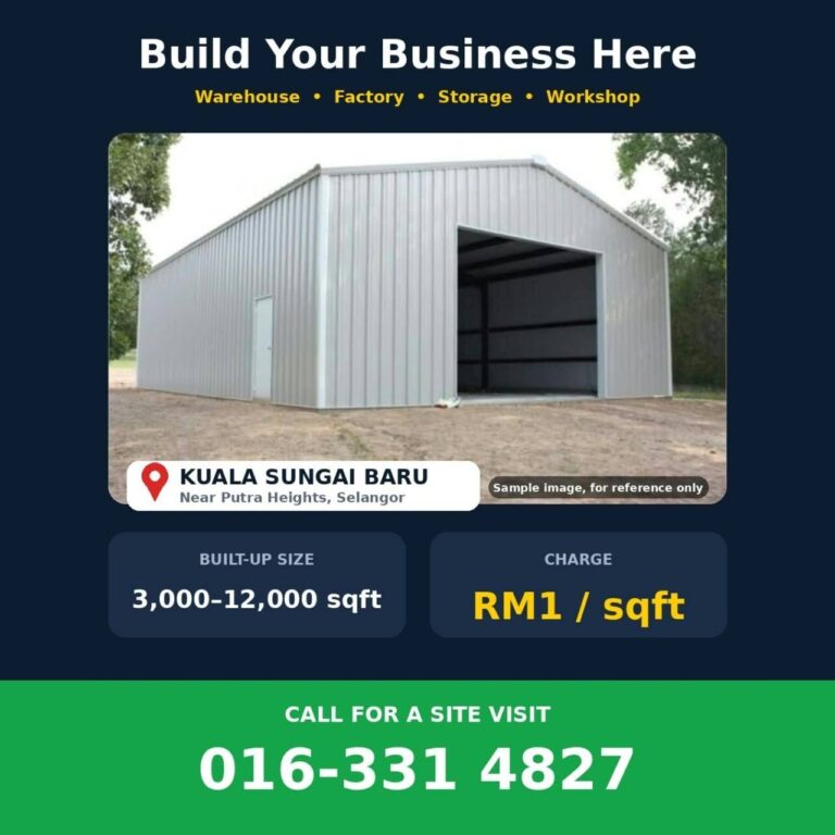 Build your business only RM1/SQFT